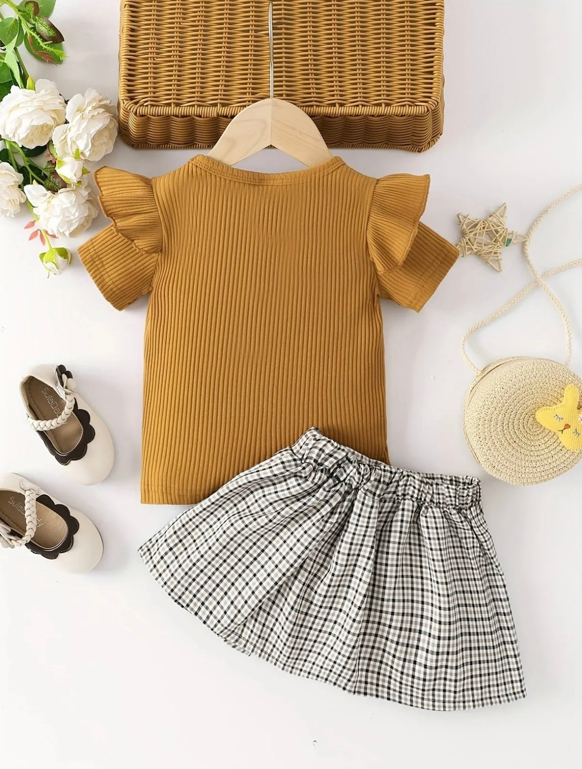 Girls Fashion Two Piece Skirt Set