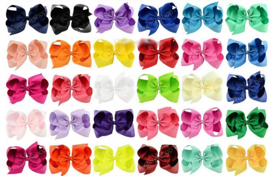 6 inch hair bows assorted colors