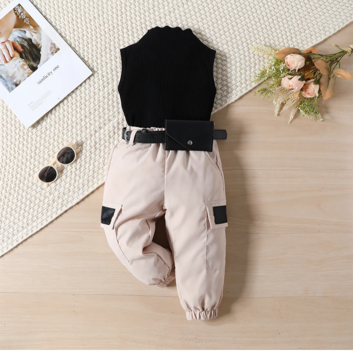 Girls Fashion Three Piece Jogger Set